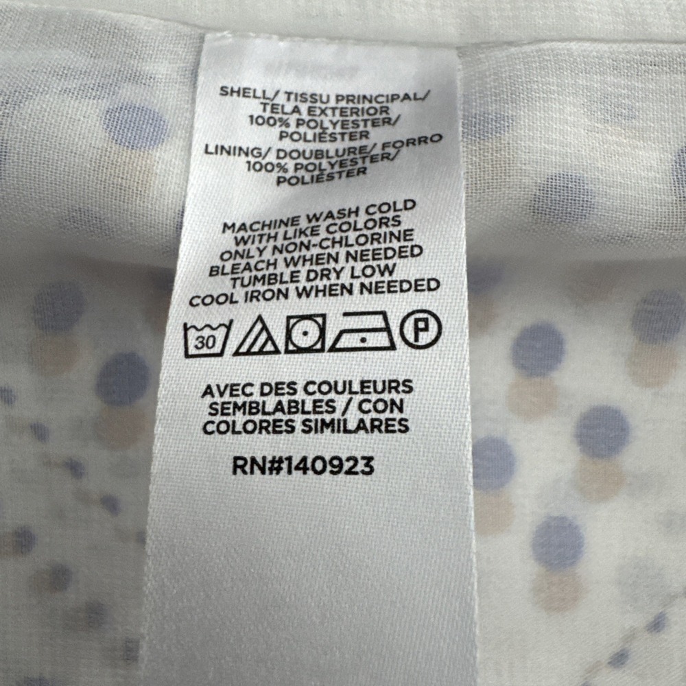 LOFT White Top Geometric And Dots Spaghetti Strap Lined Size M - Picture 10 of 11